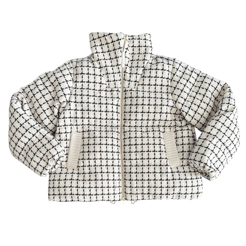 Varley Eugene check short puffer jacket